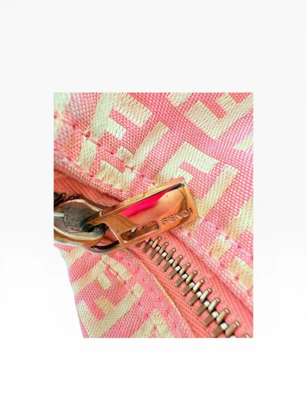 Fendi Zucca Zuccino Pink Canvas Pochette Shoulder Bag - Picture 11 of 15